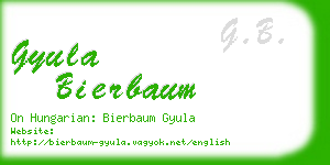 gyula bierbaum business card